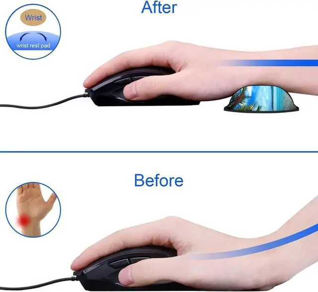 Alt view image 4 of 7 - Desk Pad, Extended Large Mouse Pad with Stitched Edges (31.5X11.8In), Ergonomic Mouse Wrist Rest, Waterproof Computer Keyboard Mouse Mat, Coconut Trees on Sands Beach Seascape XXL Gaming Mouse Pad