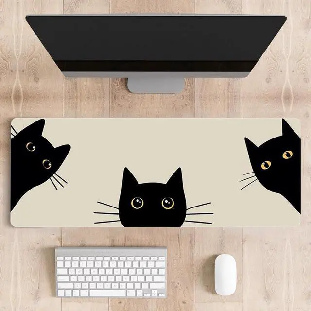 Alt view image 6 of 6 - Mousepad Desk Mat Gaming Large Keyboard Cute Office Desktop Computer Laptop Cat XXL Long Giant Big Kawaii Aesthetic Girly Pretty Design Women Girl Gamer Oversized Wide 30x12'' Mousepad