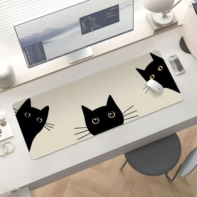 Alt view image 5 of 6 - Mousepad Desk Mat Gaming Large Keyboard Cute Office Desktop Computer Laptop Cat XXL Long Giant Big Kawaii Aesthetic Girly Pretty Design Women Girl Gamer Oversized Wide 30x12'' Mousepad