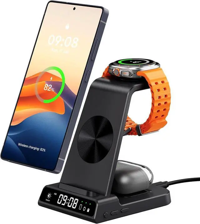 Main image of Wireless Charger for Samsung Devices, Wireless Charging Station for Galaxy S25 Ultra/S25+/S25/Z Flip7/Z Fold/S24 Ultra/S23/S22/S21, for Galaxy Watch 8/8 Classic/7/Ultra/6/5 Pro/5/4, Galaxy Buds3 Pro