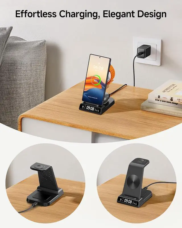 Alt view image 7 of 7 - Wireless Charger for Samsung Devices, Wireless Charging Station for Galaxy S25 Ultra/S25+/S25/Z Flip7/Z Fold/S24 Ultra/S23/S22/S21, for Galaxy Watch 8/8 Classic/7/Ultra/6/5 Pro/5/4, Galaxy Buds3 Pro