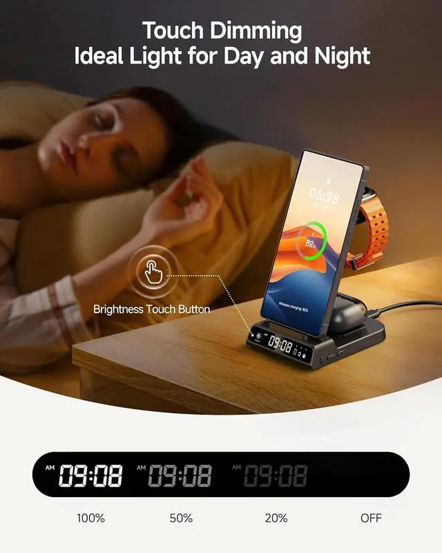 Alt view image 4 of 7 - Wireless Charger for Samsung Devices, Wireless Charging Station for Galaxy S25 Ultra/S25+/S25/Z Flip7/Z Fold/S24 Ultra/S23/S22/S21, for Galaxy Watch 8/8 Classic/7/Ultra/6/5 Pro/5/4, Galaxy Buds3 Pro