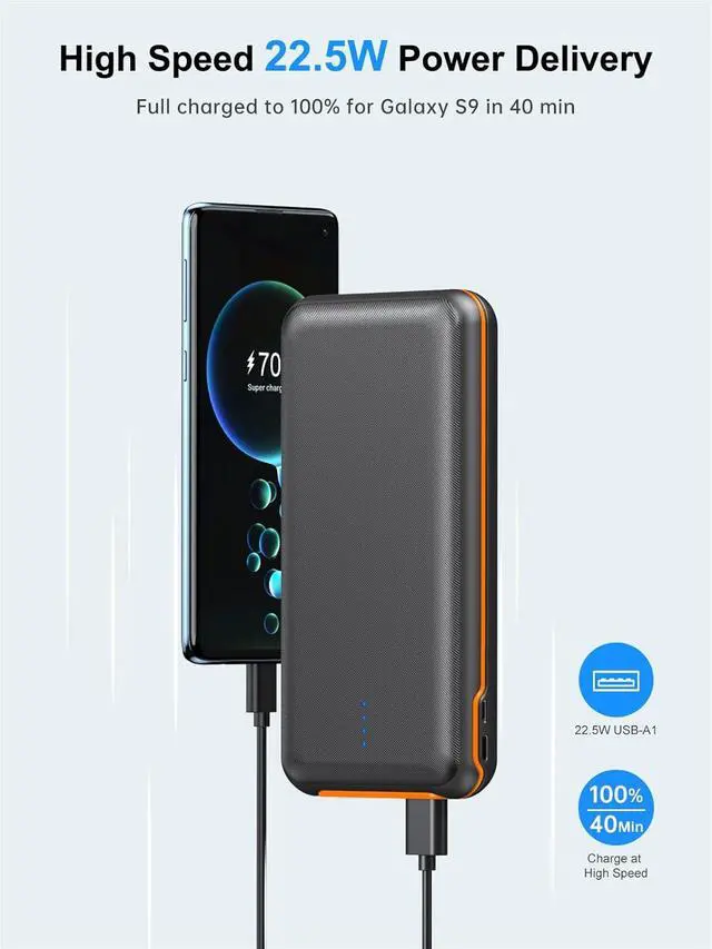 Alt view image 3 of 7 - Portable Charger, Power Bank 30000mAh Battery Pack with 22.5W Fast Charging, 4 Outputs External Charger PD 20W USB C for iPhone, Samsung, Pad Mini, and More