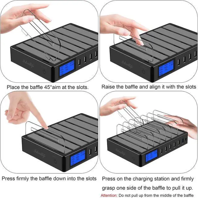 Alt view image 7 of 7 - Charging Station for Multiple Devices for 7 Ports Fast USB Charger with Type C PD20W QC3.0, Fast Desktop Docking Station Compatible with iPhone ipad Samsung Smart Phones