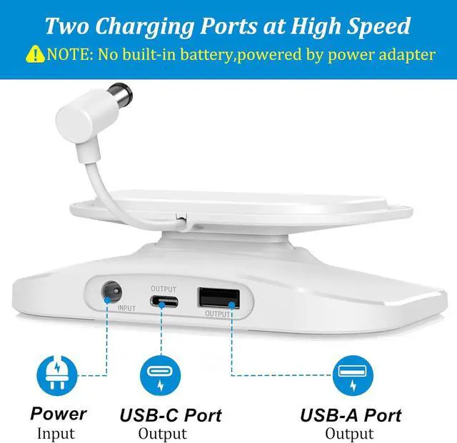 Alt view image 5 of 6 - PlusAcc Stand for Show 8 (3rd Gen) - Adjustable Tilt Table Holder with 2 Charging Ports (USB-C & USB-A), Magnetic Station Accessories for Charge Cellphones and Earbuds, Non-Slip Base (White)