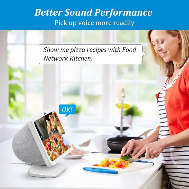 Alt view image 6 of 6 - PlusAcc Stand for Show 8 (3rd Gen) - Adjustable Tilt Table Holder with 2 Charging Ports (USB-C & USB-A), Magnetic Station Accessories for Charge Cellphones and Earbuds, Non-Slip Base (White)