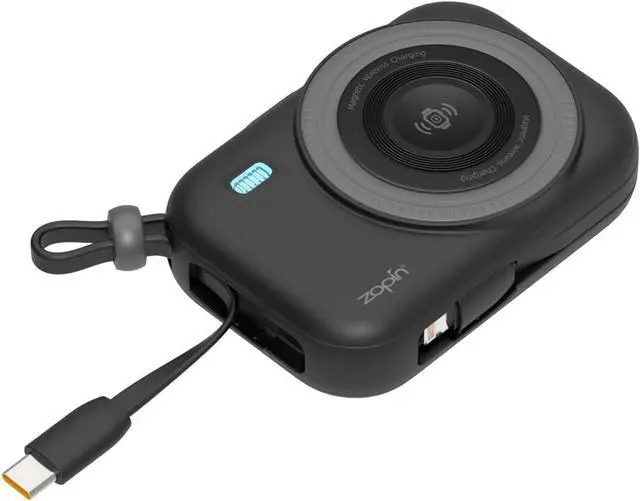 Main image of 10000mAh 15W Magnetic Wireless Fast Charging Mobile Power - Built-in Dual Type-C Cables, Portable Battery Pack, Compatible with iPhone 16/15/14/13/12 Full Series-Black