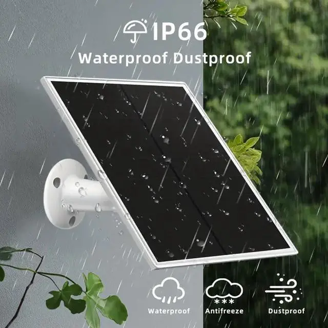 Alt view image 5 of 7 - Solar Panel Charger for Ring Camera, Compatible with Ri ng Stick Up Cam, Stick Up Cam Pro, Ring Spotlight Cam Plus/Pro, 6W5V 13ft Charging Cable (White-1Pack)