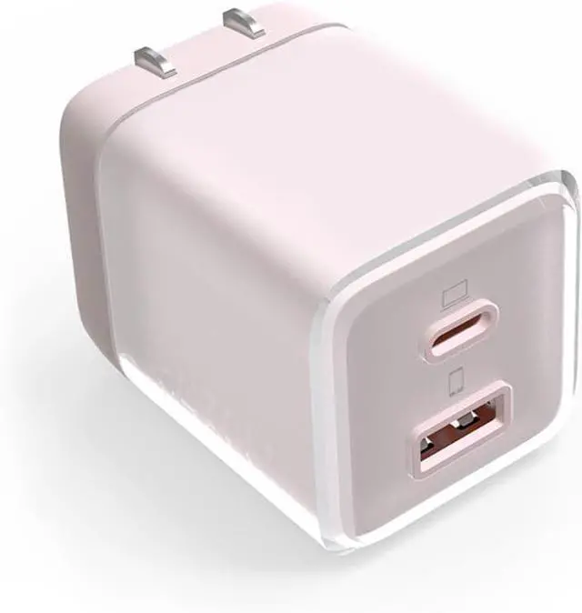 Main image of USB C Charger 70W, GaN 2 Port Compact Fast Wall Charger for MacBook Pro/Air, iPad Pro, Galaxy S23, Dell XPS 13, Note 20/10+, iPhone 17 16 15/Pro, Steam Deck, and More (Pink)