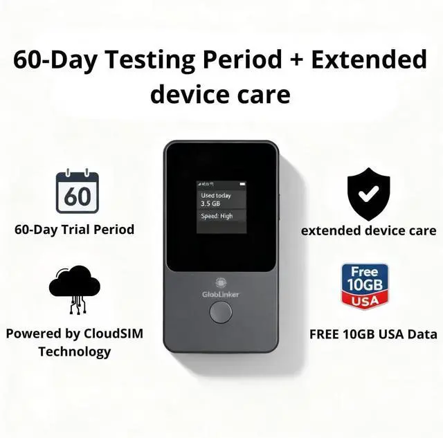 Alt view image 6 of 7 - Cloud Portable WiFi Hotspot for Travel | 4G LTE Mobile Internet (USA &130+ Countries) | No SIM | Prepaid Data Pay-as-You-Go | Multi-Carrier | Connects 16 Devices