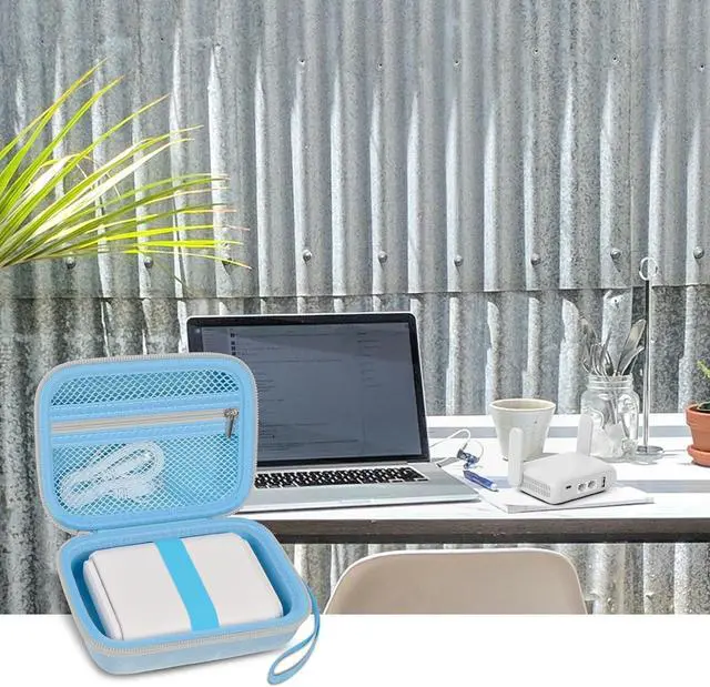 Alt view image 7 of 7 - Case Compatible with GL SFT1200/ MT3000/ AXT1800/ MT1300/ A1300/ AR750S-Ext for Glinet Travel Router Wireless, Portable WiFi Storage Holder for Ethernet Cable & Power Adapter (Box Only) - Blue