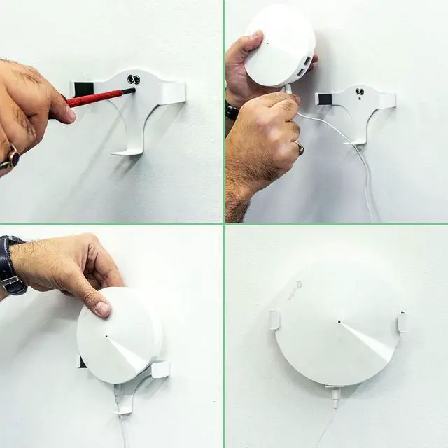 Alt view image 3 of 7 - Deco M5 Compatible Wall Mount, Sturdy Metal Made Mount Stand Holder Compatible Deco M5 Mesh WiFi. (Pack of 3)