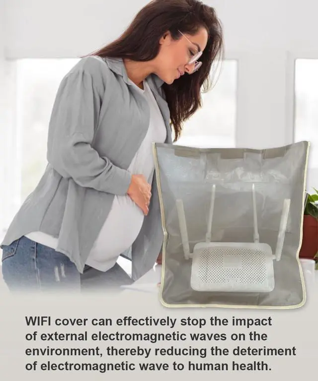 Alt view image 6 of 7 - WiFi Router Shielding Cover - 14x16 Inches Copper Nickel Fabric, Adjustable Signal Management for Home & Office