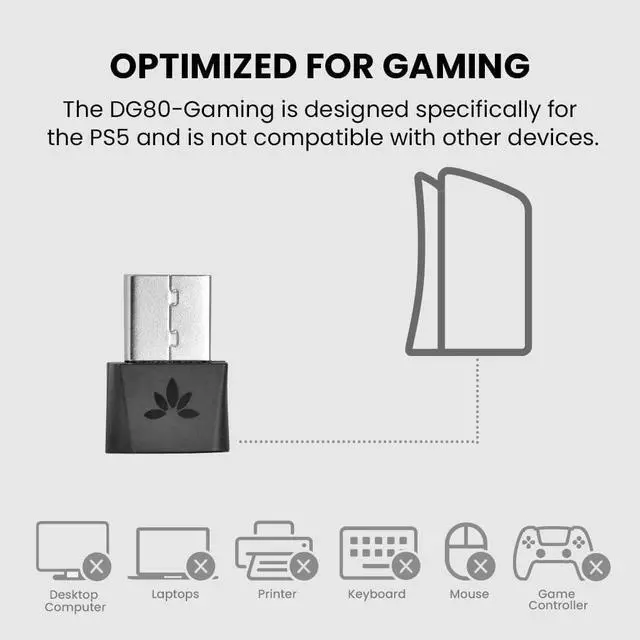Alt view image 7 of 7 - Avantree DG80-Gaming - USB Bluetooth 5.3 Adapter Dongle for PS5 & Gaming Consoles, with aptX-Adaptive & Low Latency, Wireless Audio Transmitter to Bluetooth Headphones & Earbuds