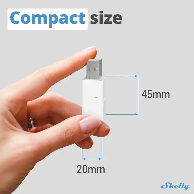 Alt view image 2 of 7 - Shelly BLU Gateway | Bluetooth WiFi Gateway in a USB-A dongle | Home Automation | Compatible with Alexa & Google Home | iOS Android App | WiFi Range Extender | Wire-Free
