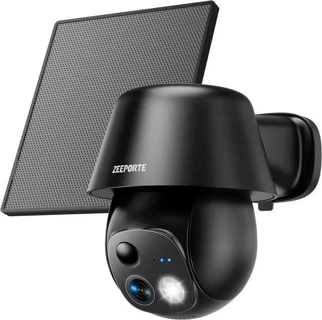 Main image of Solar Security Cameras Wireless Outdoor, 2K Pan/Tilt 360° View Solar/Battery Powered WiFi Cameras for Home Security with AI Motion Detection, Spotlight, 2-Way Audio, Siren, IP65, SD/Cloud Storage