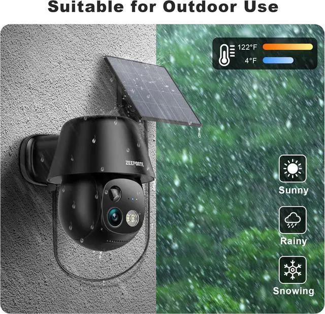 Alt view image 6 of 7 - Solar Security Cameras Wireless Outdoor, 2K Pan/Tilt 360° View Solar/Battery Powered WiFi Cameras for Home Security with AI Motion Detection, Spotlight, 2-Way Audio, Siren, IP65, SD/Cloud Storage