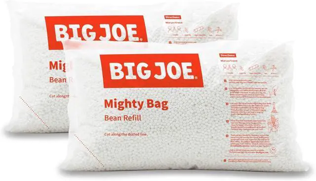 Big Joe Bean Refill 2 Pack Polystyrene Beans for Bean Bags or Crafts, 100 Liters per Bag