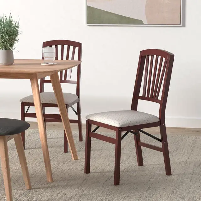Alt view image 2 of 7 - Stakmore Slat Back Folding Chair Finish, Set of 2, Cherry
