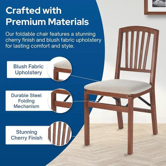 Alt view image 4 of 7 - Stakmore Slat Back Folding Chair Finish, Set of 2, Cherry