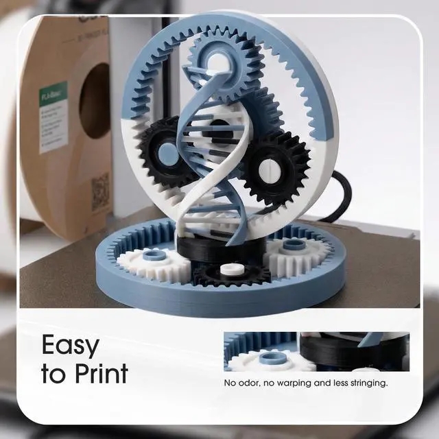Alt view image 2 of 7 - eSUN PLA Basic Refilament 1.75mm, 3D Printer Refill High Speed PLA for Fast Printing, 1KG per Roll, 2 Rolls Spoolless 3D Printing Filament for High Speed 3D Printers, Black