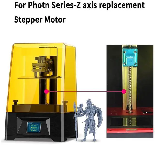 Alt view image 4 of 7 - FYSETC Anycubi Photn Motor Replacement Part - 42-48mm Stepper Motor with Lead Screw 240mm/9.44inch: 1.5A 2 Phase 3.45V 1.8° Step Angle Fit Resin 3D Printer Z Screw Accessories