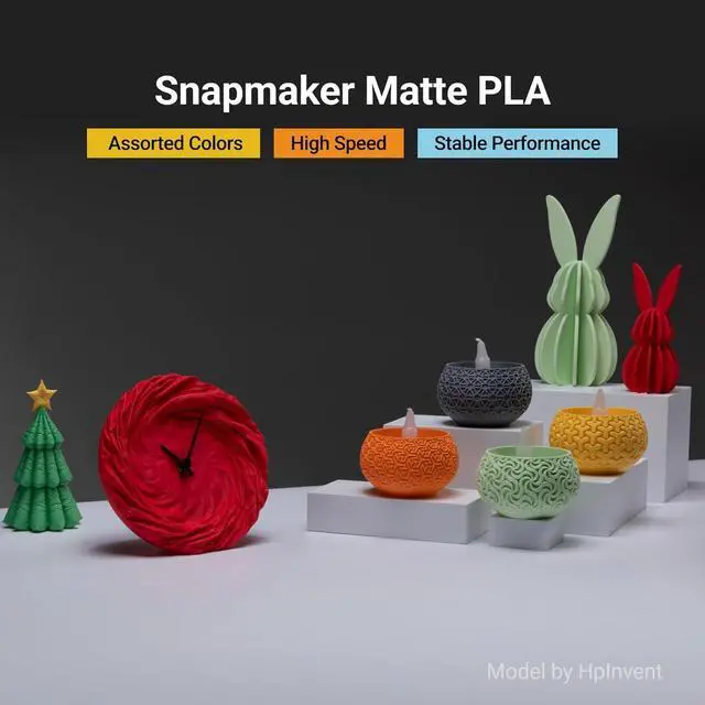 Alt view image 2 of 7 - Snapmaker Matte PLA Filament 1.75mm, RFID 3D Printer Filament for Snapmaker U1, Dimensional Accuracy +/- 0.02mm, 300mm/s High Speed Printing Clog-Free for Most FDM Printers,1kg(2.2lbs) (Violet Purple)