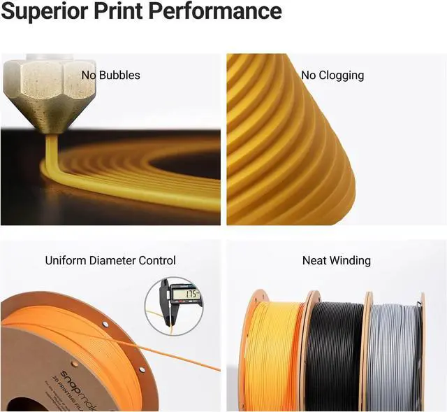 Alt view image 4 of 7 - Snapmaker Matte PLA Filament 1.75mm, RFID 3D Printer Filament for Snapmaker U1, Dimensional Accuracy +/- 0.02mm, 300mm/s High Speed Printing Clog-Free for Most FDM Printers,1kg(2.2lbs) (Violet Purple)