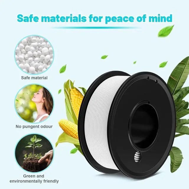 Alt view image 3 of 7 - 3D Printer Filament PLA 1.75mm Printing Materials 5 Color Bundle Print Filamate 1.75 mm White Black Clear Red Orange Filament1.75 Accuracy ±0.02mm Filament Spool Vacuum Pack 250G X 5