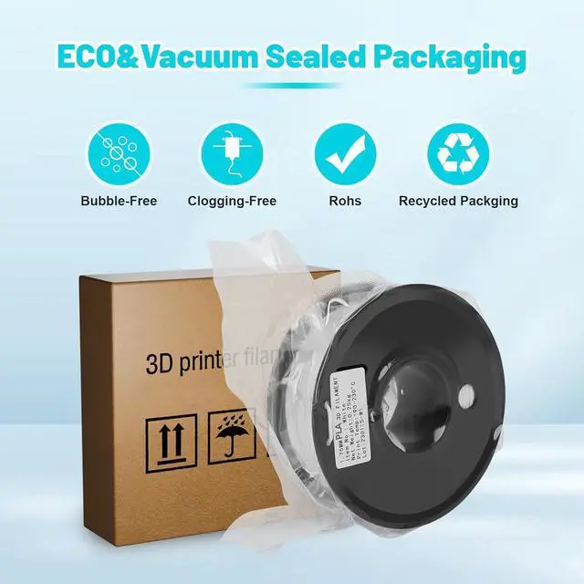Alt view image 6 of 7 - 3D Printer Filament PLA 1.75mm Printing Materials 5 Color Bundle Print Filamate 1.75 mm White Black Clear Red Orange Filament1.75 Accuracy ±0.02mm Filament Spool Vacuum Pack 250G X 5