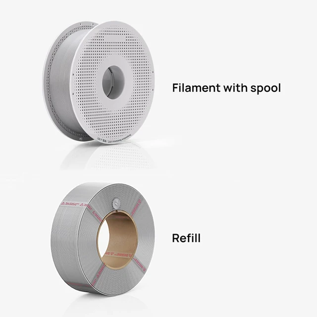 Alt view image 2 of 4 - Bambu Lab ABS Filament 1.75mm 1kg Spool - High-Strength, Heat-Resistant 3D Printer Filament, Durable, Low Warp, Compatible with Bambu Lab & Most FDM 3D Printers, Silver (40102) - Refill
