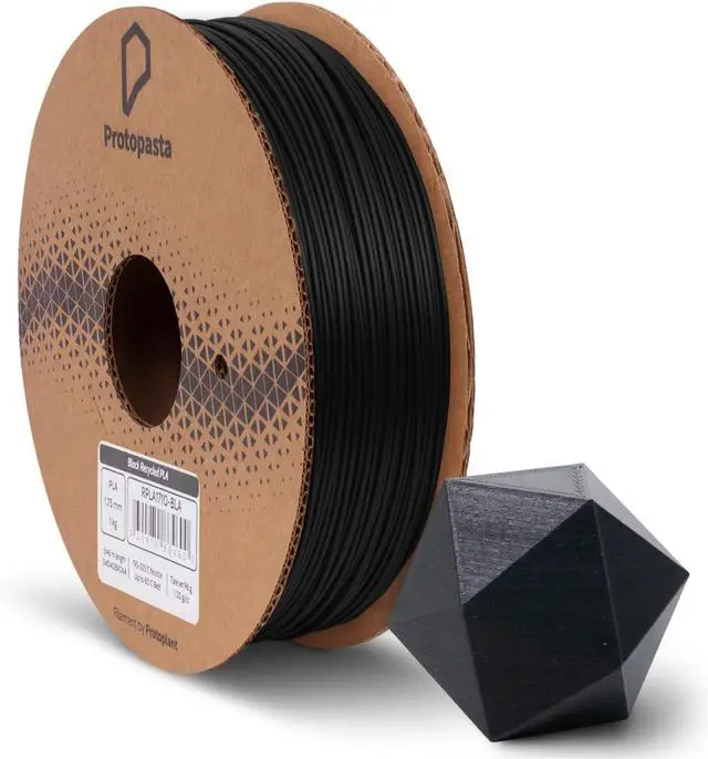 Main image of Protopasta 3D Printer Filament | PLA Filament 1.75mm | Black Recycled PLA | 1kg Spool