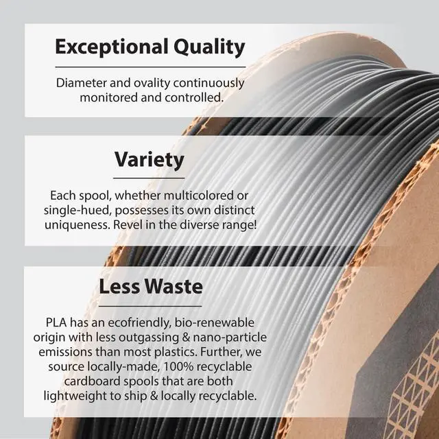 Alt view image 4 of 7 - Protopasta 3D Printer Filament | PLA Filament 1.75mm | Black Recycled PLA | 1kg Spool