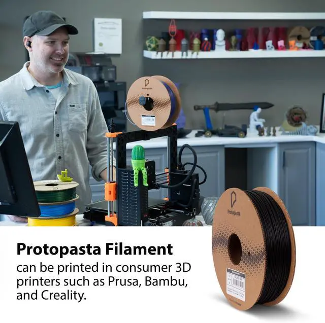 Alt view image 6 of 7 - Protopasta 3D Printer Filament | PLA Filament 1.75mm | Black Recycled PLA | 1kg Spool