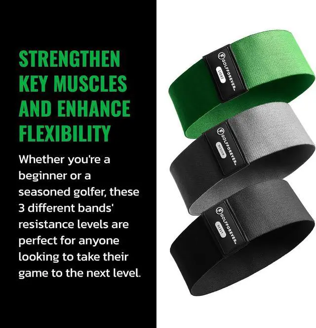 Alt view image 6 of 7 - GolfForever Mini Bands Proven by Golfer Scottie Scheffler | Golf Training Premium Fitness Bands | Premium Golf Training Aid to Improve Strength Flexibility & Swing Posture | 3 Resistance Levels | 3pcs