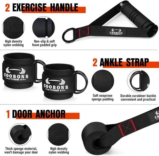 Alt view image 4 of 7 - Heavy Resistance Bands for Working Out, 300LBS Exercise Bands with Handles, Workout Bands for Men, Weight Fitness Bands Set for Muscle Training, Strength, Slim, Yoga, Home Gym Equipment