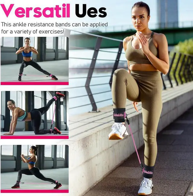Alt view image 6 of 7 - WALITO Ankle Resistance Bands with Cuffs, Exercise Bands for Legs and Butt, Booty Workout Equipment for Kickbacks and Hip Fitness Training