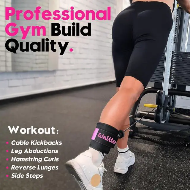 Alt view image 7 of 7 - WALITO Ankle Resistance Bands with Cuffs, Exercise Bands for Legs and Butt, Booty Workout Equipment for Kickbacks and Hip Fitness Training