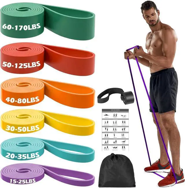 Main image of Zacro Resistance Bands Set with Door Anchor, Heavy Duty Pull Up Exercise Bands for Working Out, Muscle Power Strength Training, Physical Therapy, Home Fitness Gym Equipment for Men & Women