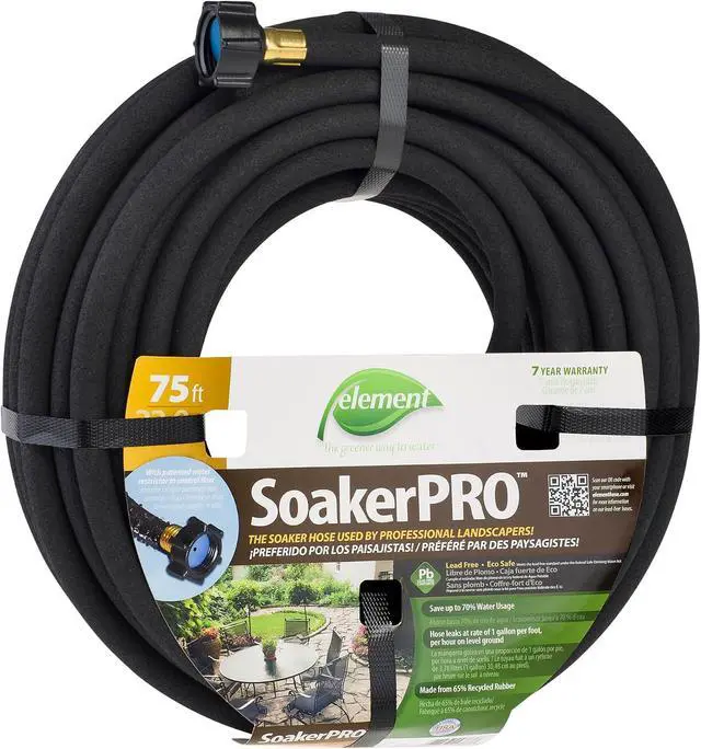 Alt view image 2 of 5 - Element SoakerPRO Soaker Hose, 75' Length, 3/8" Diameter, Black
