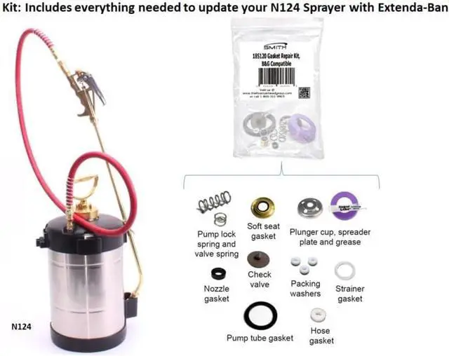 Alt view image 2 of 3 - Smith Performance Sprayers Gasket Repair Kit for B&G® Stainless Steel Sprayer with Extenda-Ban® Next Generation Valve, Replacement for B&G GD-124, Multi