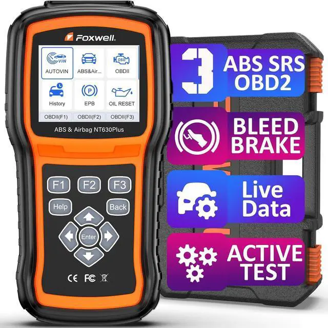 Main image of FOXWELL NT630 Plus OBD2 Scanner with ABS and SRS, Brake Code Reader with Auto Bleed, ABS Module Bidirectional Control, Oil EPB SAS Reset, Check Engine Light, Live Data, No Subscription Required