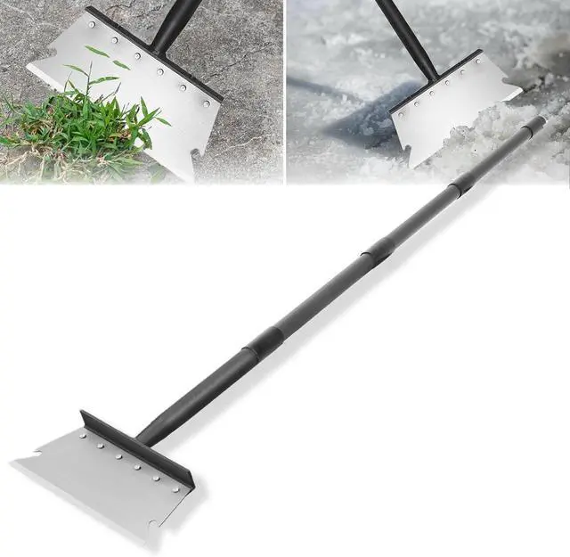 Main image of Garden Flat Shovel Scraper, Multifunctional Garden Cleaning Shovel with 59 Inch Long Handle, Heavy Duty Outdoor Floor Scraper for Weed Cleaning,Trenching,Edging and Removing Snow,Ice,Weeds,Dirty,Moss