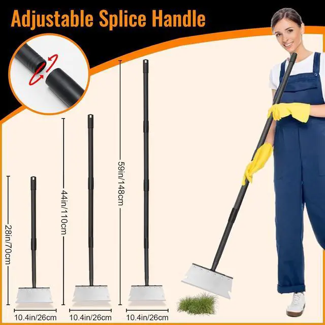 Alt view image 7 of 7 - Garden Flat Shovel Scraper, Multifunctional Garden Cleaning Shovel with 59 Inch Long Handle, Heavy Duty Outdoor Floor Scraper for Weed Cleaning,Trenching,Edging and Removing Snow,Ice,Weeds,Dirty,Moss