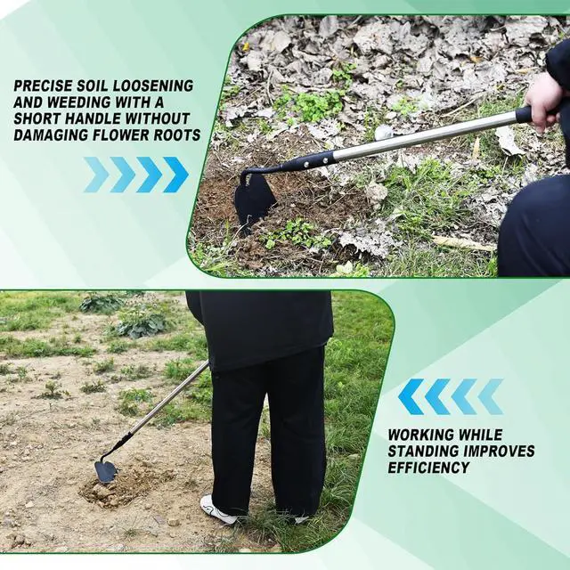 Alt view image 6 of 7 - YEELOR Garden Hoe, Long Handle Hoe Garden Tool with Non-Slip Soft Grip, 60-Inch Stainless Steel Handle, Heavy Duty Hoe with Durable Blade, for Digging Loosening Weeding Planting