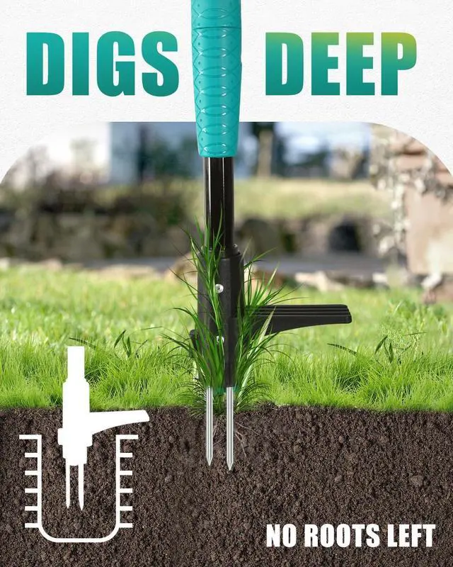 Alt view image 4 of 7 - Breeze Touch 39" Weed Pulling Tool, 3-Claw Detachable Weed Puller Tool with Long Handle, Heavy Duty Stand Up Weeder Weeding Tool for Lawn, Yard, Garden, Crabgrass, Dandelion Picker, Weed Remover
