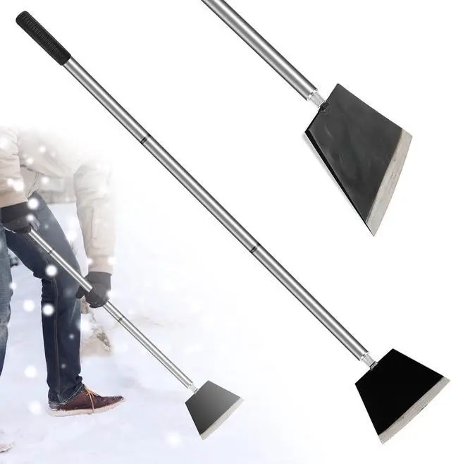 Main image of Garden Shovel, Floor Cleaning Scraper Tool, Snow Shovel Ice Scraper, 47 inch Weed Removal Tool with 3 Sections Long Handle for Moss,Sidewalks, Driveway Yard Working - Heavy Duty