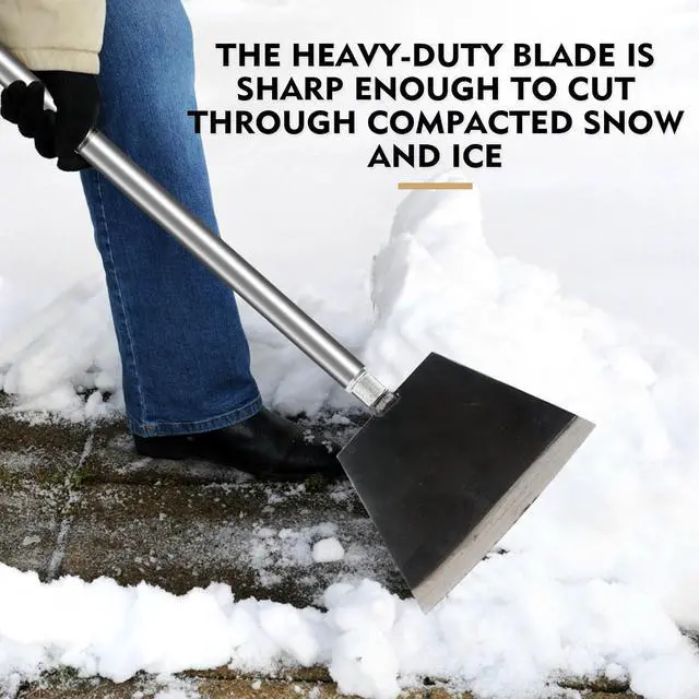 Alt view image 6 of 6 - Garden Shovel, Floor Cleaning Scraper Tool, Snow Shovel Ice Scraper, 47 inch Weed Removal Tool with 3 Sections Long Handle for Moss,Sidewalks, Driveway Yard Working - Heavy Duty