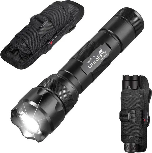 Main image of ULTRAFIRE WF-502B Single Mode Flashlight with Holster,1000 Lumen Tactical Flashlight with Duty Belt Holster,Bright Law Enforcement - Police Flashlight(Battery not Included)
