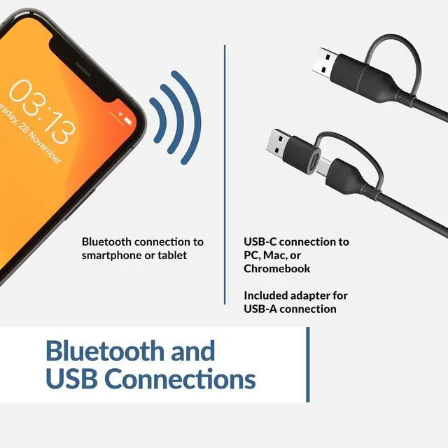 Alt view image 3 of 7 - Cyber Acoustics USB & Bluetooth Speaker Bar (CA-2890BT) USB Powered Speaker with Speakerphone for PC and Bluetooth to Simultaneously Connect to Smartphones, Clamps to Monitor, Convenient Controls
